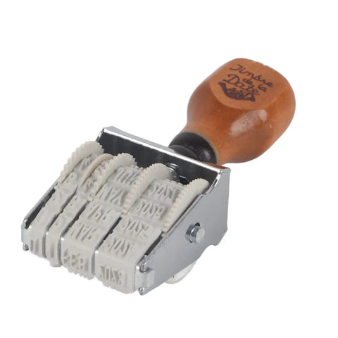 Smooth Operator Wooden Handle Roller Date Stamp Nifty Rubber Seal For DIY Craft Cards Planners And Scrapbooks delivers precise date markings.
