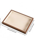 Slick Walnut Wood Jewelry Display Tray With Dope 24 Compartments For Rings Earrings Necklaces, measuring 25x18 cm.