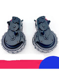 Deebot T20 replacement vacuum wheels pair for left and right, with gray tread and black housings.