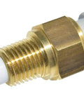 Straight Up Fitment Air Charge Temperature Sensor Monitors Inlet Air Temp Sends Crisp Signals To Computer with brass and plastic components.