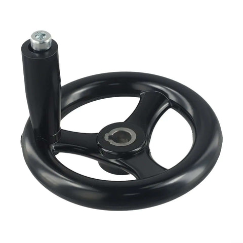 Ergonomic Hand Wheel With 200mm 3 Spoke Design And Rotating Grip For Table Saw And Lathe Tailstock Adjustment Black Finish 12x125mm
