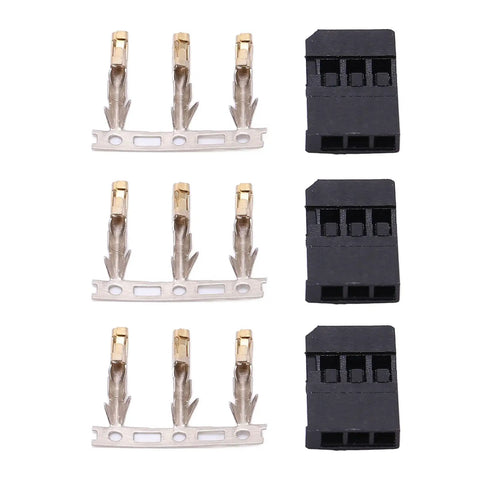 3 Pin Servo Plug Connector Kit For RC Aircraft And Electronics, ABS Brass Male And Female Crimp Connectors, 100 Sets