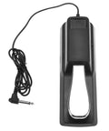 Universal Sustain Pedal For Keyboard With 1/4 Inch Plug Polarity Switch Built To Last Works With Digital Pianos Rugged Chrome Shell