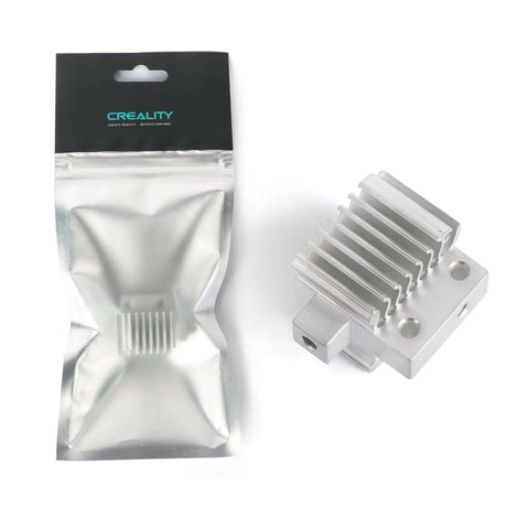All Metal Hotend Heatsink Cooler Block Upgrade For 3D Printers Direct Drive Extruder Heat Transfer Enhancer shown with packaging
