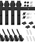 7 Foot Double Barn Door Hardware Kit With Smooth Quiet Sliding Track Easy Install For 21 Inch Wide Door Panel