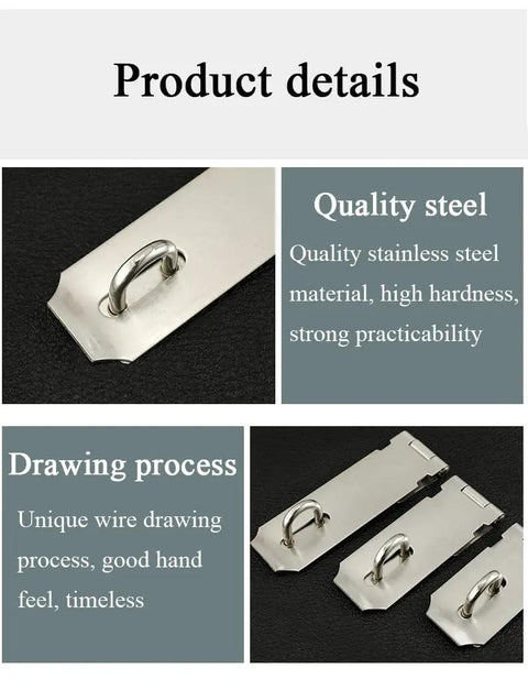 Top Notch Stainless Steel Sliding Gate Bolt Door Lock Latch With Brushed Finish Heavy Duty Rust Resistant Hardware For Secure Window Shed Or Garage Upgrade Your Setup Now, detailed view of stainless steel bolt components.