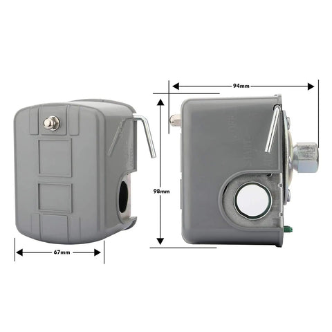 Adjustable Pressure Switch For Water Well Pumps With 40 To 60 PSI Range, Diaphragm Actuated, One Quarter Inch NPT Female Connection