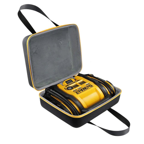 Hard Case Replacement For DEWALT DCC020IB 20V Max Cordless Tire Inflator With Shockproof EVA Shell open with inflator inside
