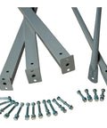 Steel components and bolts for Built Tough As Nails Steel Cantilever Rack Single Sided Heavy Duty Shelving supports.