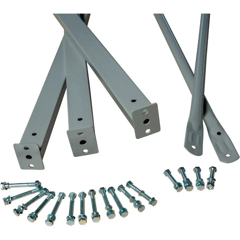 Industrial Grade Single Sided Cantilever Add On Rack For Warehouse Organization hardware components with gray steel arms and bolts.