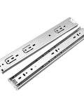 Smooth Stainless Steel Heavy Duty Drawer Slides With Soft Close Extending From 10 To 22 Inches Three Section Cabinet Rails.