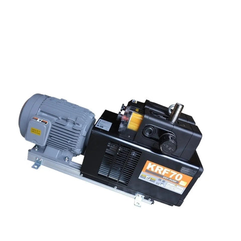 Heavy Duty Vacuum Pump Built Like A Badass Tank For Industrial Automation With Slick Plug And Play Setup, showing motor and control features.