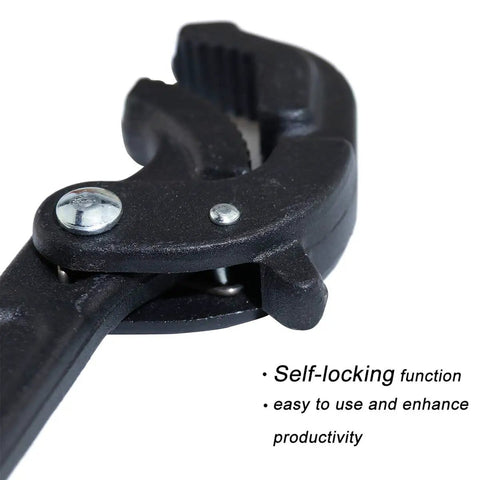 Close-up of Two Pack Adjustable Wrench Set Quick Multi Function Self Adjusting Wrench Power Grip Pipe Wrenches with self-locking feature
