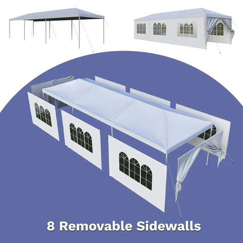 Built Tough 10 By 30 Foot Heavy Duty Outdoor Wedding Canopy With Eight Sidewalls Offering Full Uv Protection And Being Totally Waterproof