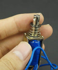 5N 12V DC Push Pull Open Frame Solenoid Electromagnet With Built In Mounting Board Miniature Spring Loaded Actuator For ATM Machines Vending Heavy Duty Industrial Use, close-up in hand