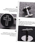 Premium Titanium Steel Cross Cufflinks For Men Set Durable And Polished Decorative Shirt Fasteners Ideal For Formal Or Casual Wear Classic Fashion Accessory 1 Pair