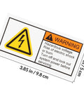 High Voltage Warning Stickers For Electrical Panels And Industrial Equipment, size 3.85x1.97 inch, electric shock prevention label