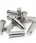 304 Stainless Steel Single Hole Clevis Pins Flat Head Beefy Heavy Duty M12x35mm 10 Pack for Trailer Latch Mechanic Repairs