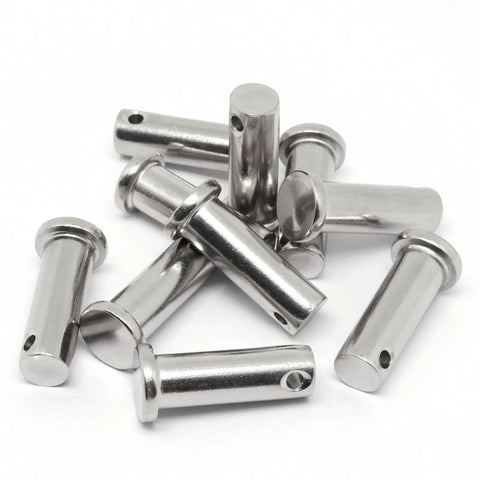 304 Stainless Steel Single Hole Clevis Pins Flat Head Beefy Heavy Duty M12x35mm 10 Pack for Trailer Latch Mechanic Repairs