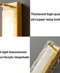 Dope Copper Wall Light With Glass Lampshade Nordic Style Three Dimmable Vanity Lights Modern Wall Sconce close-up view