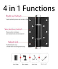 4-in-1 functions of 3 Pack Self Closing Door Hinges With 5.8 Inch Spring Loaded Action, Adjustable Door Closer
