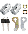 Pair Car Driver And Passenger Door Lock Cylinder Set With 2 Keys For Front Left And Right Doors OEM 15298924 Aluminum
