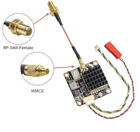 Long Range 5.8GHz FPV VTX With Switchable 250mW 500mW 1000mW 2000mW Output, Built-In Microphone, OSD Smart Audio, MMCX, UART, Betaflight Ready