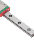 Miniature Linear Rail Slide With Bearing Steel Build For Heavy Duty Quiet Low Friction Motion Interchangeable Parts Industrial Grade Precision For Solar Gear And Other Industrial Automation Setups, silver rail with red carriage
