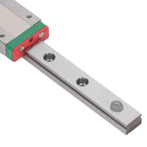 Miniature Linear Rail Slide With Bearing Steel Build For Heavy Duty Quiet Low Friction Motion Interchangeable Parts Industrial Grade Precision For Solar Gear And Other Industrial Automation Setups, silver rail with red carriage