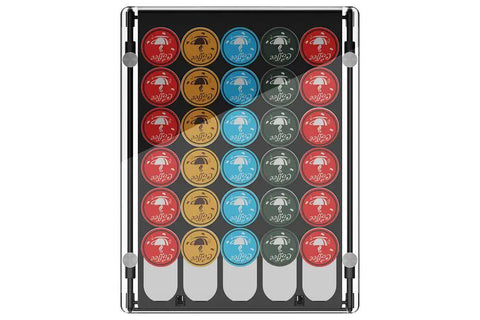 Glass Top Coffee Pod Drawer Organizer For K Cup Pods Holds 35 Pods With 5 Rows Of Slots And A Bonus 2 Pod Slot Slide Out Design