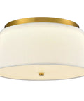 Contemporary Flush Mount Ceiling Light With Fabric Drum Shade Dimmable LED And Three Color Temperatures 3000K 4500K 5500K With Back Dial Switch For Easy Install And Hallway Vibe