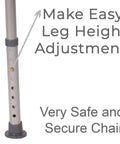 Leg height adjustment feature on Durable Aluminum Bath Seat And Shower Chair With Back For Adults And Seniors Height Adjustable Shower Stool.