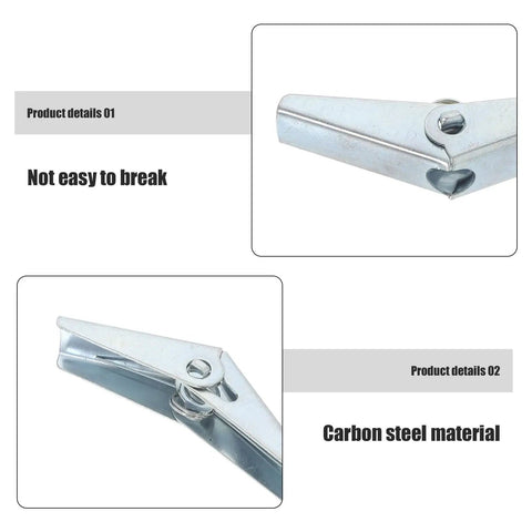 Close-up of Top Shelf 30 Piece Carbon Steel Drywall Anchors M5 X 60mm Butterfly Toggles showing durable metal design.