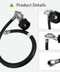 25In Hose And Regulator Kit For Genesis Spirit Summit Grills Replacement with leak proof connection, close-up view