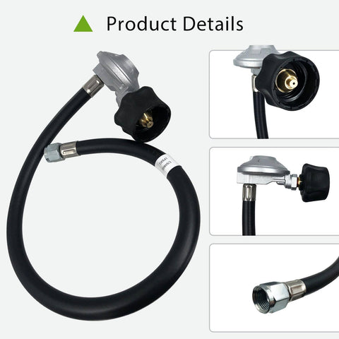 25In Hose And Regulator Kit For Genesis Spirit Summit Grills Replacement with leak proof connection, close-up view