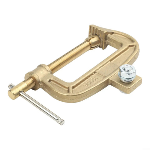 Top Tier 1000 Amp Brass Welding Earth Clamp With C Type Screw Design for Heavy Duty Shipyard Jobs And Steel Structure Projects That Won't Overheat Or Fail On Intense Work Days, showing brass clamp with screw.