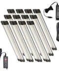 6 Inch Cool White Modular LED Under Cabinet Lighting Pro Kit With 12 Panels For Bright Task Lighting And Accurate Color Rendering