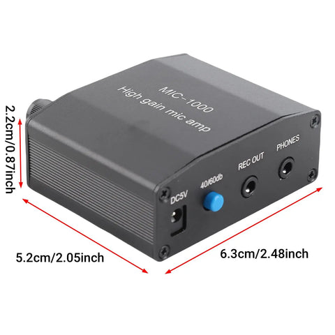 All In One Studio Mic Preamplifier And Power Amplifier For Home Recording Karaoke Podcast And Voice Over With High Sensitivity Boost Automatic Level Control Pro Sound Aluminum Alloy Shell Compact And Quiet