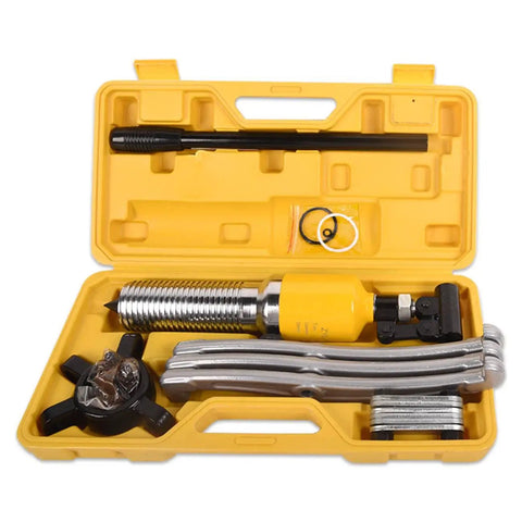 Beefy 15 Ton Hydraulic Gear Puller Kit With 4 Inch To 12 Inch Reach 2 Or 3 Jaw Hub Separator in yellow case