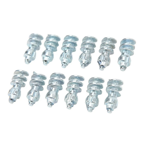 50 Piece Screw In Tire Studs Tough Tungsten Steel Snow Spikes displayed in rows, showing detailed screw design for winter grip.