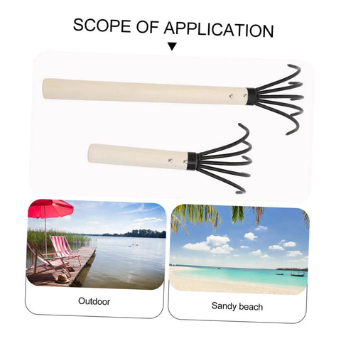 2 Pack Clam Rake With Handle For Beachside Digging Portable Seafood Tool Lightweight And Durable For Effortless Clam And Oyster Haul