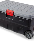 ActionPacker 35 Gallon Lockable Storage Bin With Wheels Built For Rugged Outdoor Adventures Beat The Elements Heavy Duty Rainproof