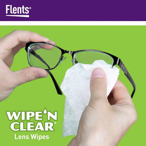 Using Pre Moistened Lens Cleaning Wipes For Glasses And Shades Gentle Streak Free Fast Drying on eyeglasses