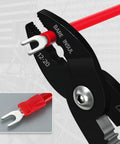 4-In-1 Electrician Pliers Set With Wire Cutter, Stripper, Crimper, And Gripper For 12-20 AWG showing wire grip detail