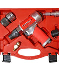 Bi-Directional Pneumatic Air Hammer Delivers 3000 BPM For Demolition And Pulling in red case with accessories visible