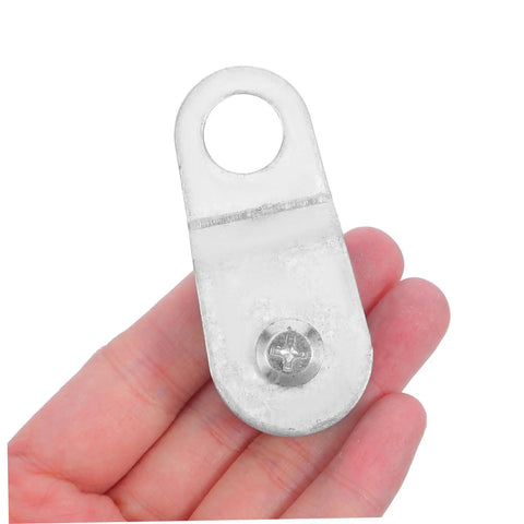 12 Pack Swivel Cable Pulleys For 6mm Rope With Smooth Bearing Wheel System, Aluminum Coated Zinc Rope Block Rollers For Home Organization, Garage Utility And DIY Lifting Projects close-up in hand