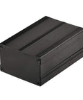 Black Aluminum Electronic Enclosure For HiFi Audio Amplifier And Ham Radio Project Box, angled view