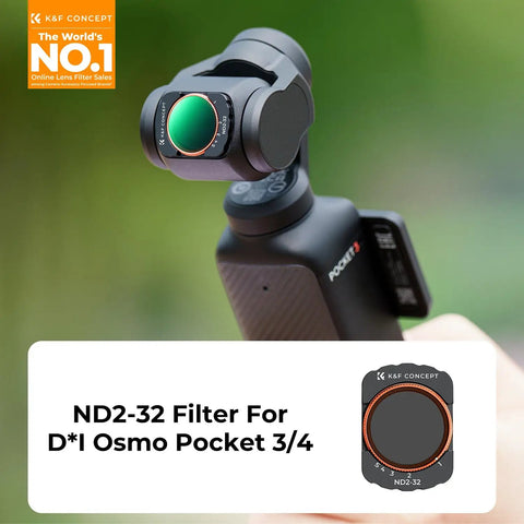 Variable ND Filter For DJI Osmo Pocket Three And Four ND Two To ND Thirty Two VND With Magnetic Mount on camera