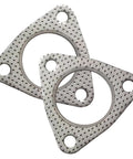 Two Pack 2.48 Inch Car Exhaust Pipe Gasket With 3 Bolt Flange Fits Most Cars Like A Glove Universal Fit High Temperature Sealing Graphite Asbestos Core And Galvanized Outer Layer Silver Replacement Modification Accessory