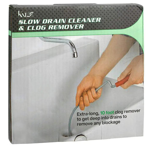 Image of Pro Grade 10 Foot Metal Drain Cleaner and Clog Remover With Flexible Drain Snake being used in a sink.